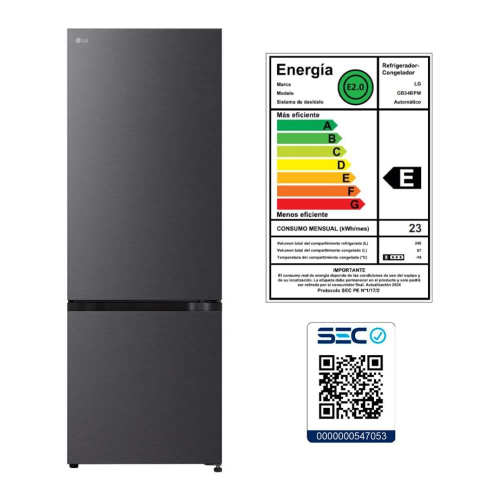 Refrigerador Bottom Freezer LG GB34BPM.AEPPECL / No Frost / 335 Litros image number 9.0
